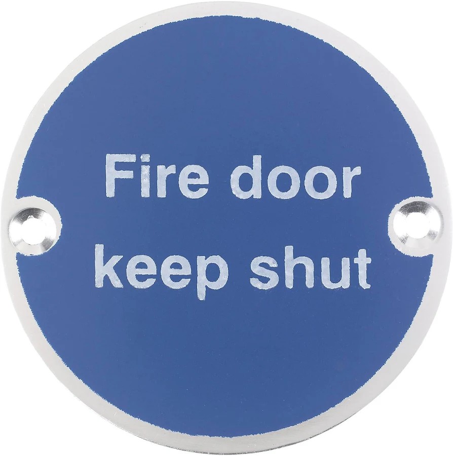 Fire Door Keep Shut Aluminium Sign